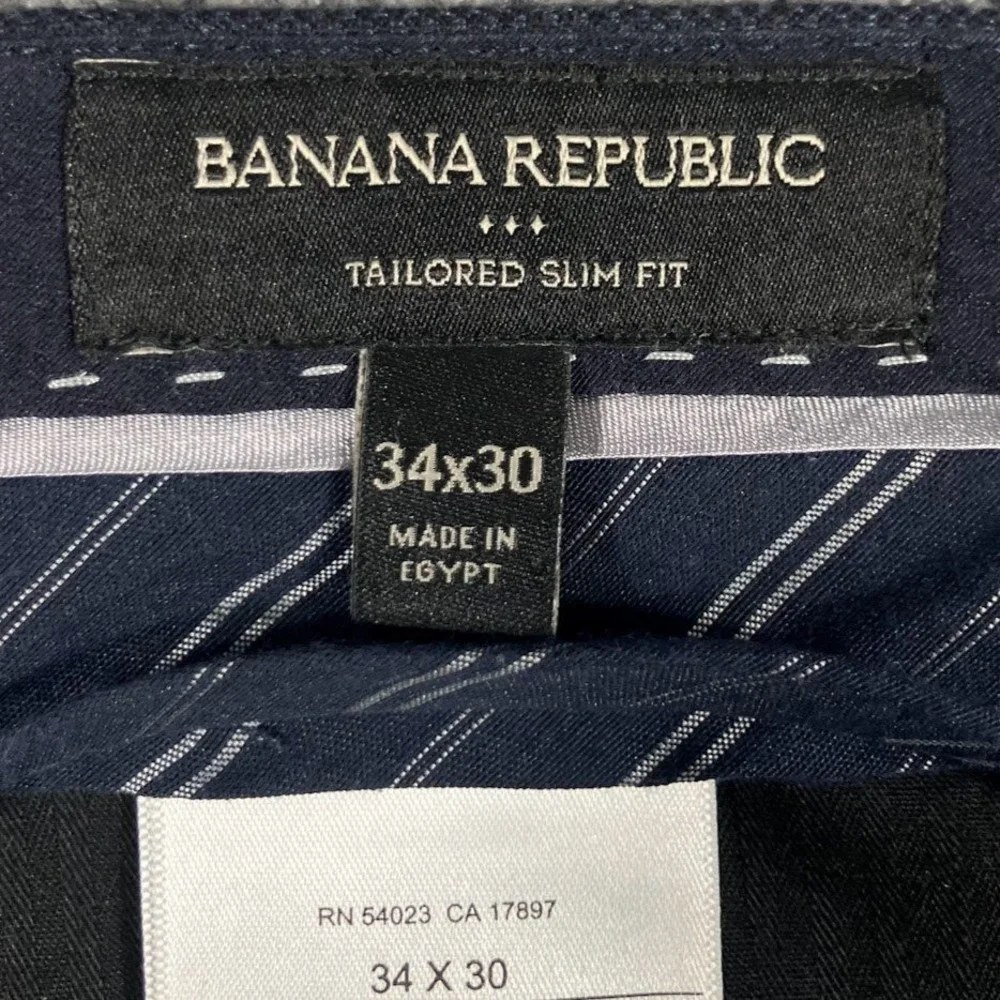 Banana Republic Mens Tailored Slim Fit Dress Pants Dark Navy 34x30